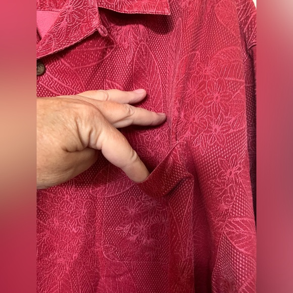 Jamaica Jaxx  Mens Silk Short Sleeve Red Button Down Hawaiian Shirt (3)🌴 - Picture 5 of 12